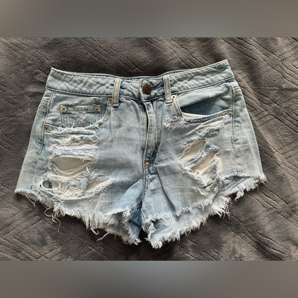 American Eagle high rise destroyed shorts